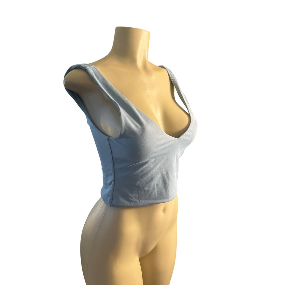 Women M Aritzia Babaton 92126 Contour V-Neck Tank Top Blue Smoothing Contour